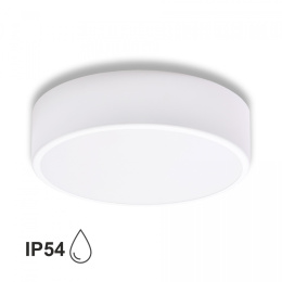 Lampa sufitowa łazienkowa na taras Plafon CLEO 300 IP54 Biały z Czujnikiem Ruchu