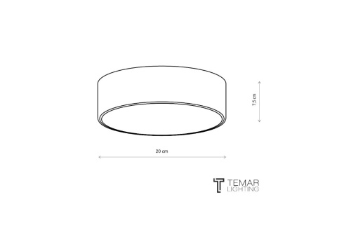 Lampa sufitowa łazienkowa na taras Plafon CLEO 200 IP54 Czarny z Czujnikiem Ruchu