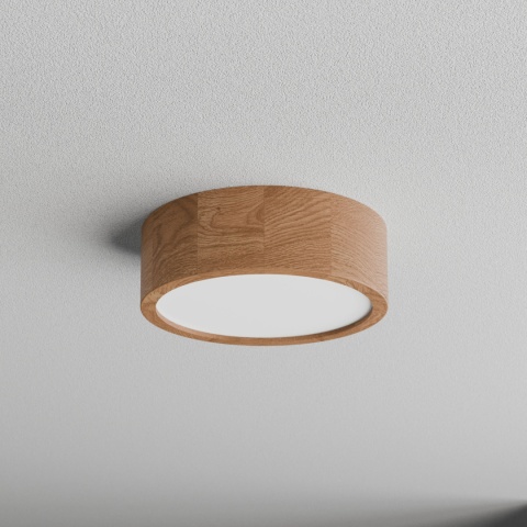 Lampa sufitowa łazienkowa na taras Plafon CLEO DR275 IP54 Dąb z Czujnikiem Ruchu