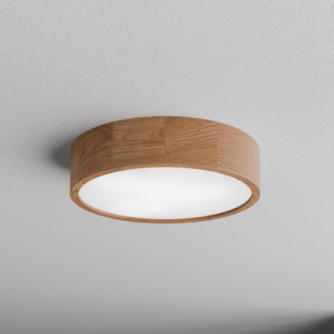 Lampa sufitowa łazienkowa na taras Plafon CLEO 375 IP54 Dąb z Czujnikiem Ruchu