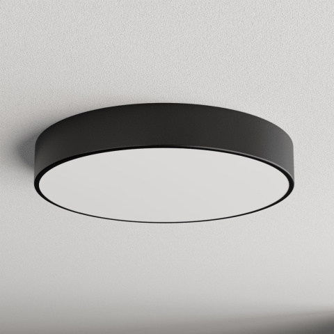 Lampa sufitowa łazienkowa na taras plafon CLEO 500 IP54 Czarny 50 cm z Czujnikiem Ruchu
