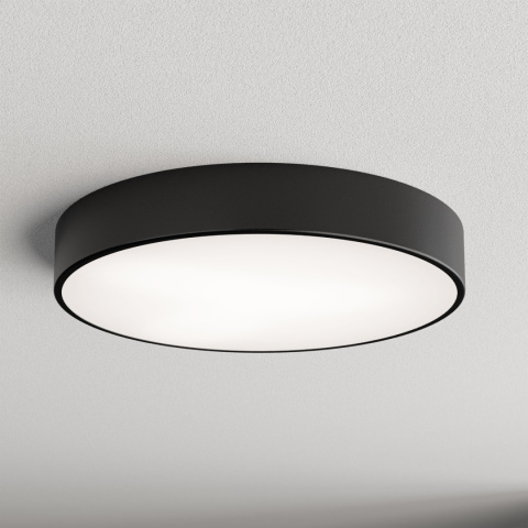Lampa sufitowa łazienkowa na taras plafon CLEO 500 IP54 Czarny 50 cm z Czujnikiem Ruchu