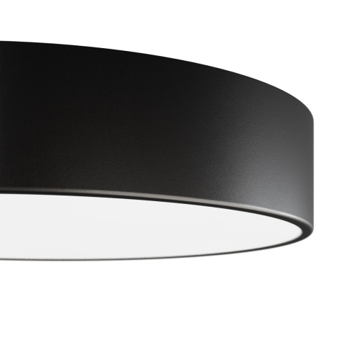 Lampa sufitowa łazienkowa na taras plafon CLEO 500 IP54 Czarny 50 cm z Czujnikiem Ruchu