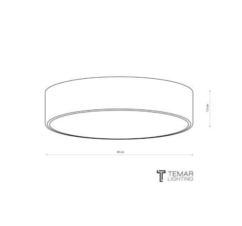 Lampa sufitowa plafon CLEO 400 Szary IP54 40 cm