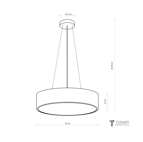 Lampa sufitowa wisząca zwis ZW CLEO 400 Biały z Czujnikiem Ruchu