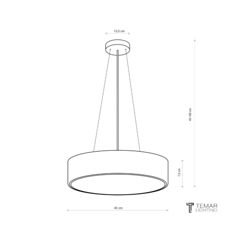 Lampa sufitowa wisząca zwis ZW CLEO 400 Czarny