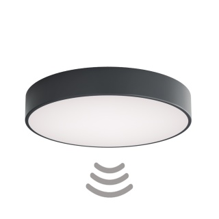 Lampa sufitowa Plafon CLEO 500 Antracyt 50 cm z Czujnikiem Ruchu