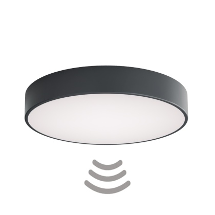 Lampa sufitowa Plafon CLEO 500 Antracyt 50 cm z Czujnikiem Ruchu