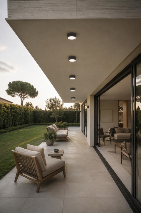 Lampa sufitowa łazienkowa na taras Plafon CLEO 200 IP54 Antracyt