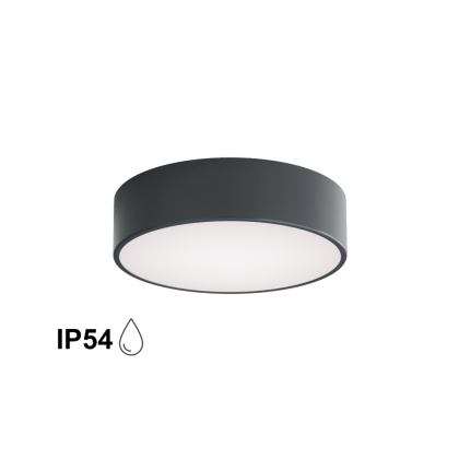 Lampa sufitowa łazienkowa na taras Plafon CLEO 300 IP54 Antracyt 30 cm