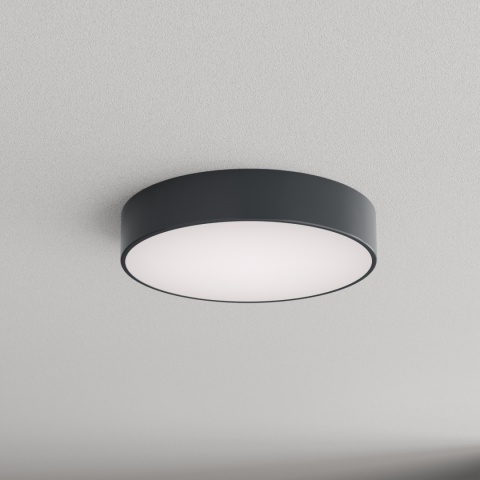 Lampa sufitowa łazienkowa na taras plafon CLEO 400 IP54 Antracyt 40 cm