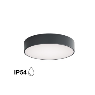 Lampa sufitowa łazienkowa na taras plafon CLEO 400 IP54 Antracyt 40 cm