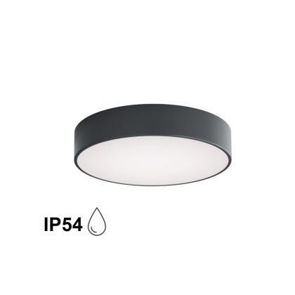 Lampa sufitowa łazienkowa na taras plafon CLEO 400 IP54 Antracyt 40 cm