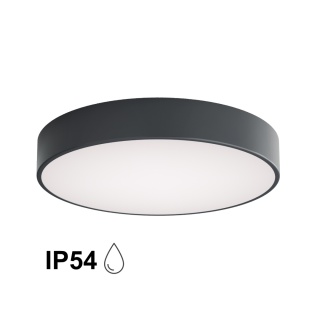 Lampa sufitowa łazienkowa na taras plafon CLEO 500 IP54 Antracyt 50 cm