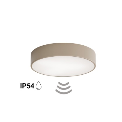 Lampa sufitowa plafon CLEO 400 Beżowy IP54 z Czujnikiem Ruchu